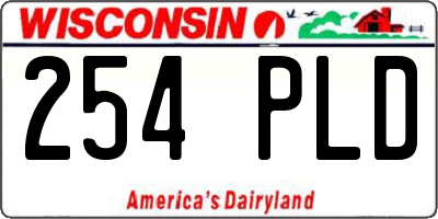 WI license plate 254PLD