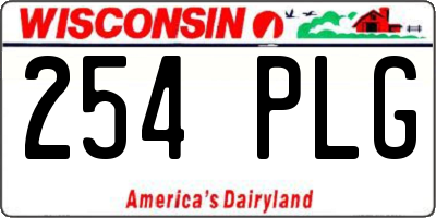 WI license plate 254PLG