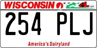 WI license plate 254PLJ