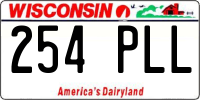 WI license plate 254PLL