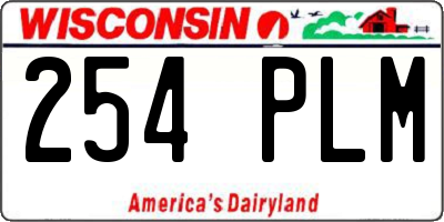 WI license plate 254PLM