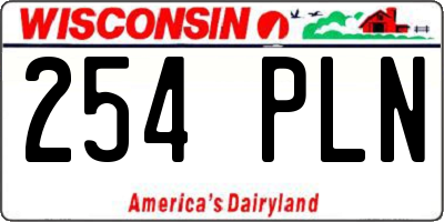 WI license plate 254PLN