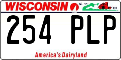 WI license plate 254PLP