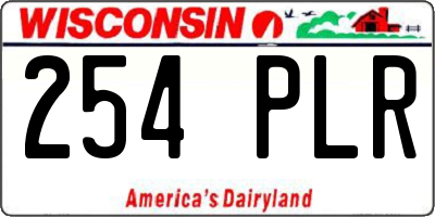 WI license plate 254PLR