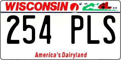 WI license plate 254PLS