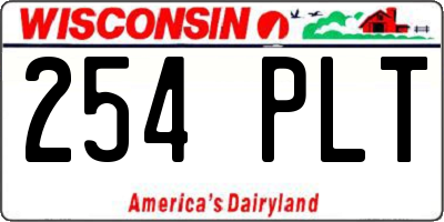 WI license plate 254PLT