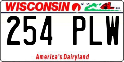 WI license plate 254PLW