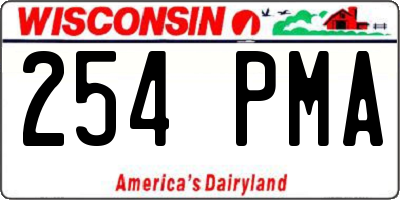 WI license plate 254PMA