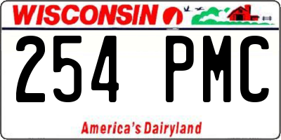 WI license plate 254PMC