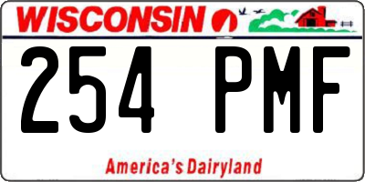 WI license plate 254PMF