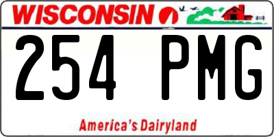WI license plate 254PMG