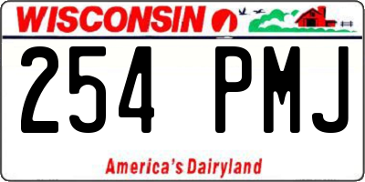 WI license plate 254PMJ