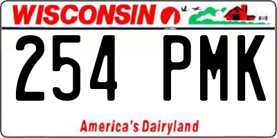 WI license plate 254PMK