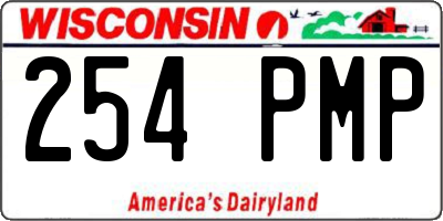 WI license plate 254PMP