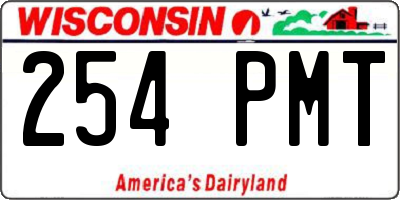 WI license plate 254PMT
