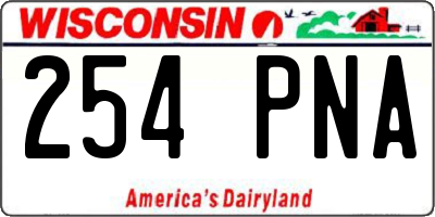 WI license plate 254PNA