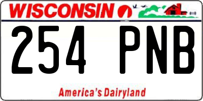 WI license plate 254PNB