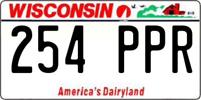 WI license plate 254PPR