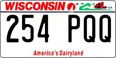 WI license plate 254PQQ