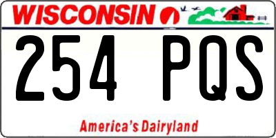 WI license plate 254PQS