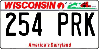WI license plate 254PRK