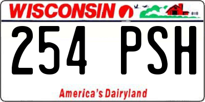 WI license plate 254PSH