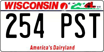 WI license plate 254PST