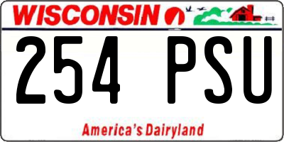 WI license plate 254PSU