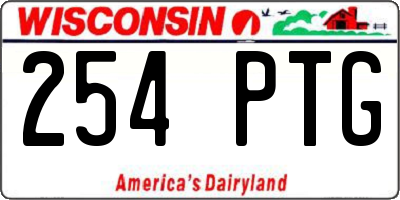 WI license plate 254PTG