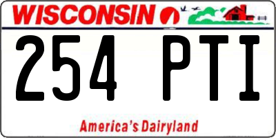 WI license plate 254PTI