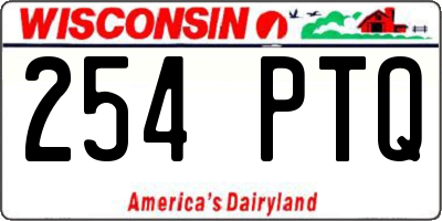 WI license plate 254PTQ