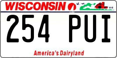 WI license plate 254PUI