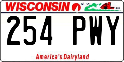 WI license plate 254PWY