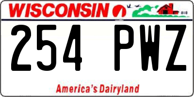 WI license plate 254PWZ