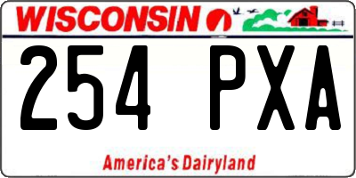 WI license plate 254PXA
