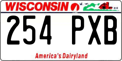 WI license plate 254PXB