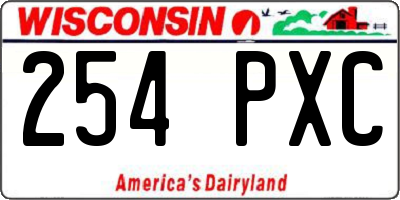 WI license plate 254PXC