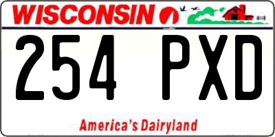 WI license plate 254PXD