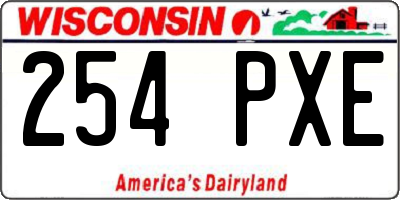 WI license plate 254PXE