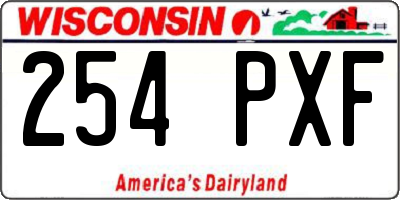WI license plate 254PXF