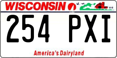 WI license plate 254PXI
