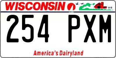 WI license plate 254PXM