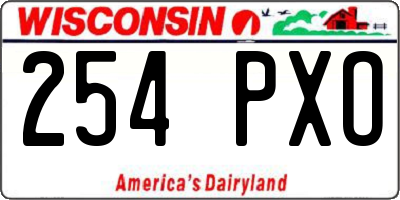 WI license plate 254PXO