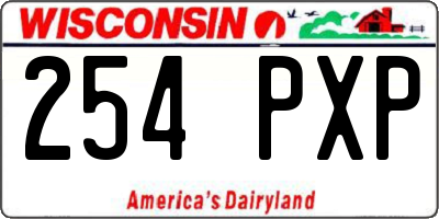 WI license plate 254PXP