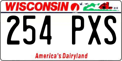 WI license plate 254PXS