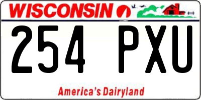 WI license plate 254PXU