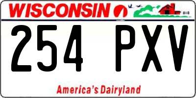 WI license plate 254PXV