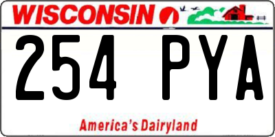 WI license plate 254PYA