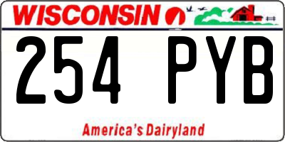WI license plate 254PYB