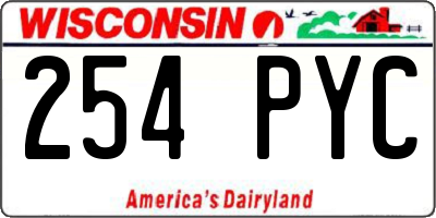 WI license plate 254PYC